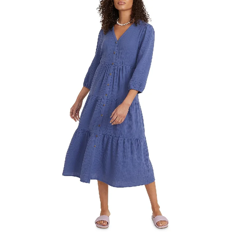 Relaxed Style Marine Layer Womens Tie Belt Midi Midi Dress