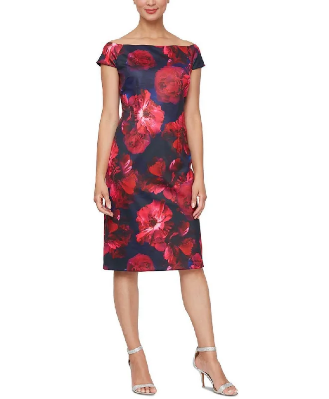 Summer Deals 8 - slny red floral sheath dress