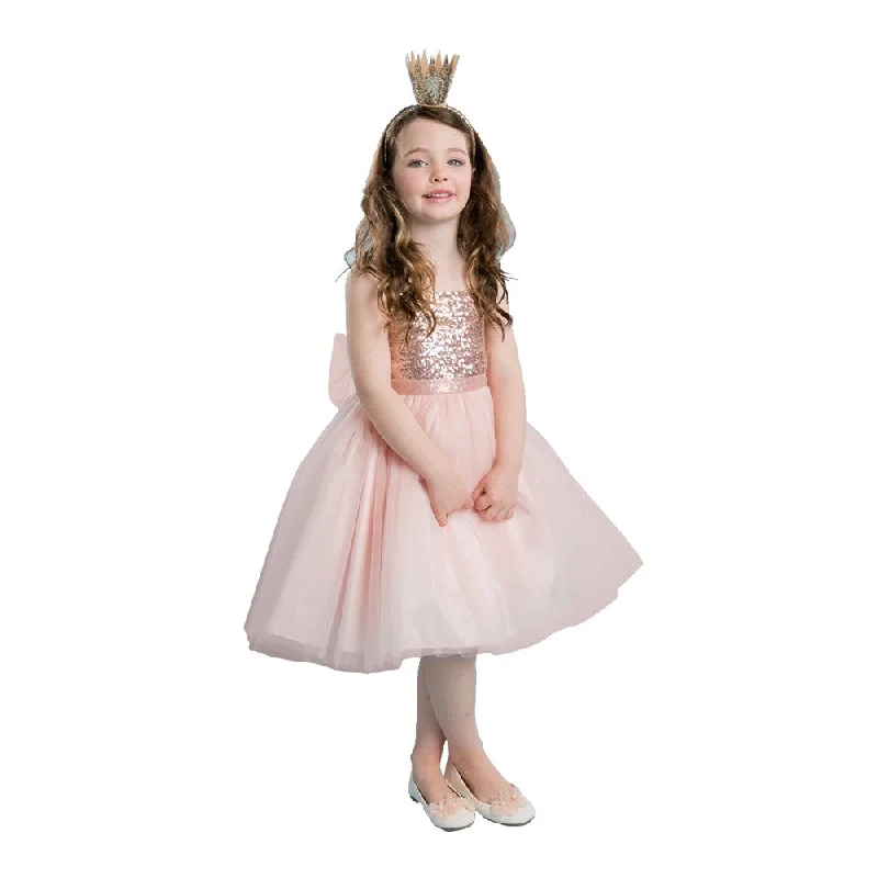 Fashion Forward, Function First Little Girls Blush Sequined Top Tulle Flower Girl Dress 2T-6