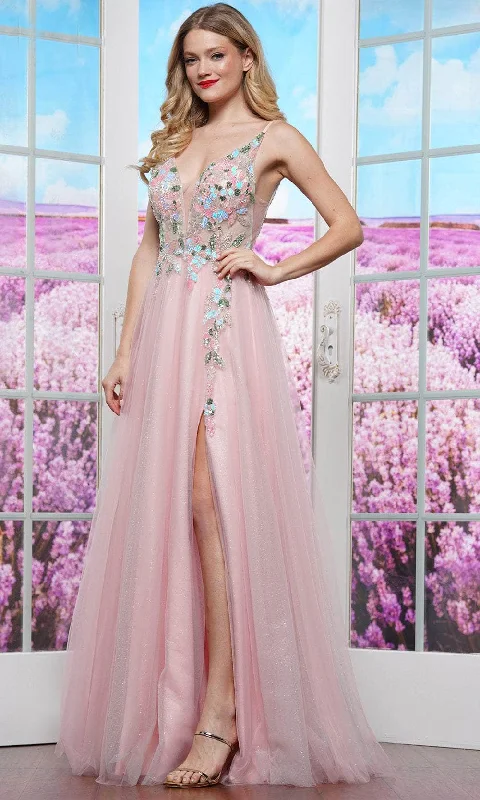 Luxury Women’s Clothing Colors Dress 3612 - Sleeveless Embroidered Prom Gown