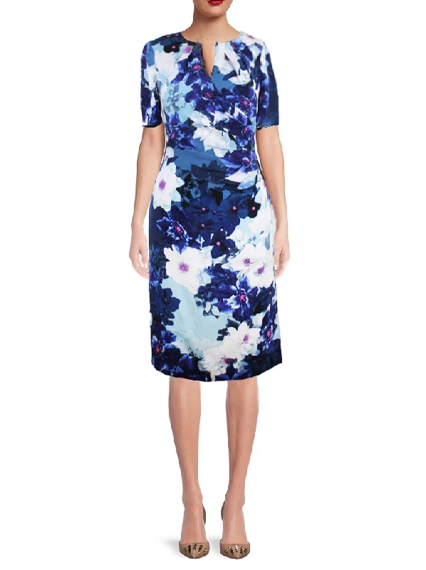 Seasonal Picks 8 - adrianna papell blue floral short sleeve dress