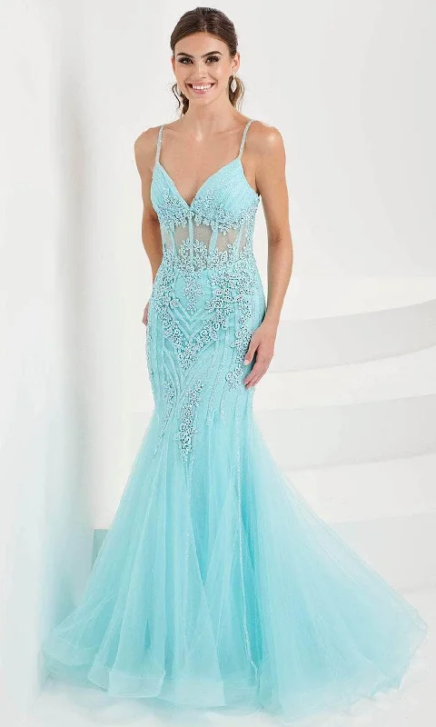 Casual Fashion Trends for Women Tiffany Designs 16095 - Lace Appliqued Mermaid Evening Gown