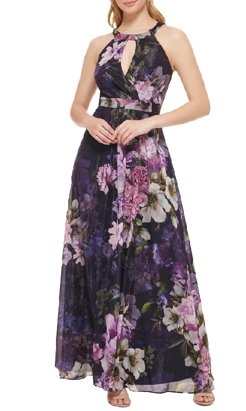 New Styles Just In 14 - jessica howard navy floral lurex gown