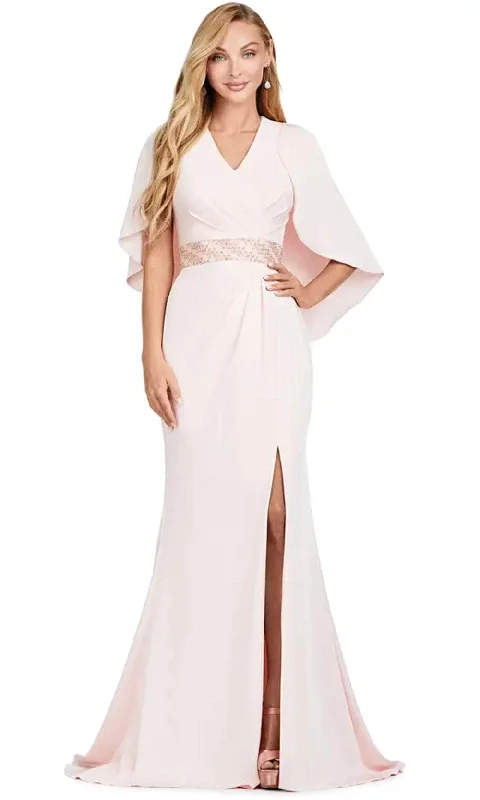 Trendy Boutique Online Ashley Lauren 11416 - Cape V Neck Gown