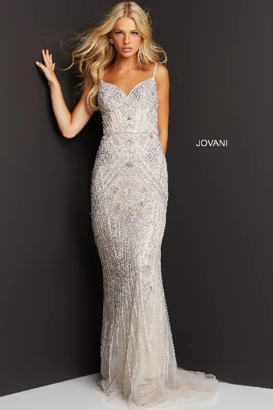 Trendy New Clothes Jovani 06678 Spaghetti Strap Sexy Long Prom Dress