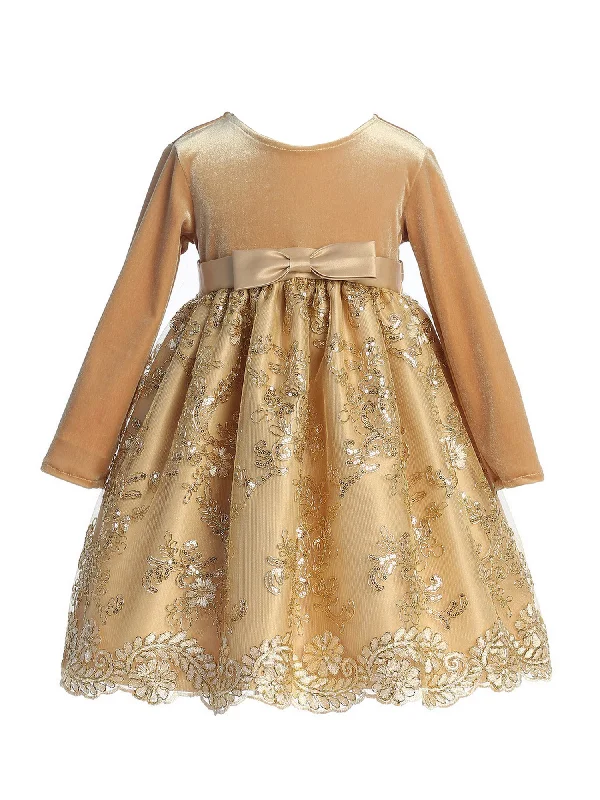 Online Shopping Boutiques Girls Multi Color Velvet Sequin Corded Embroidery Tulle Christmas Dress 2T-7