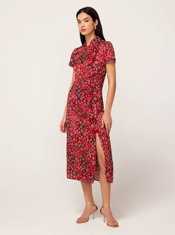 Sale Clothes Online Leia Red Constellation Print Midi Dress