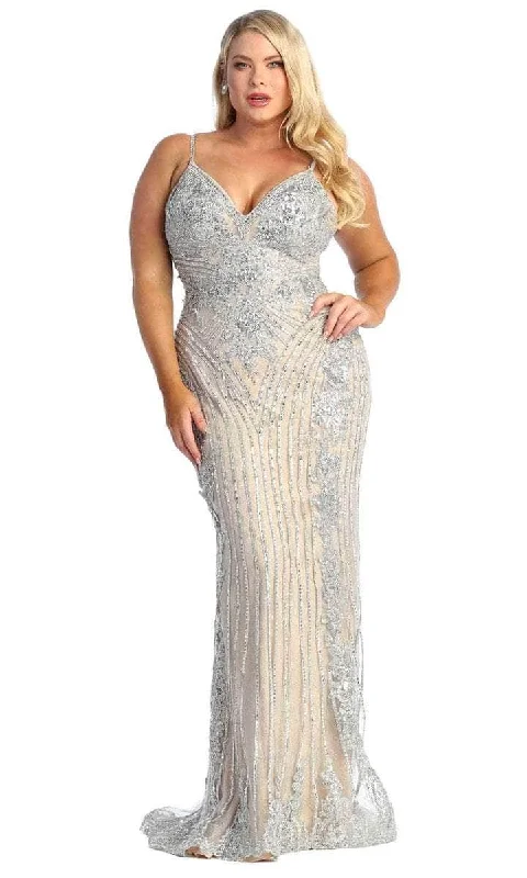 Special Offers May Queen - Beaded V-Neck Evening Gown RQ7946