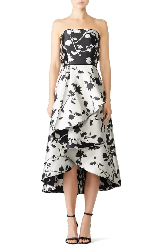 Unbeatable Prices 12 - shoshanna black & white floral high low gown