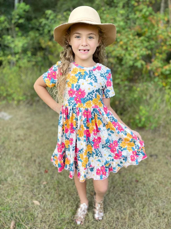 Final Sale FALL FLORAL BOW DRESS