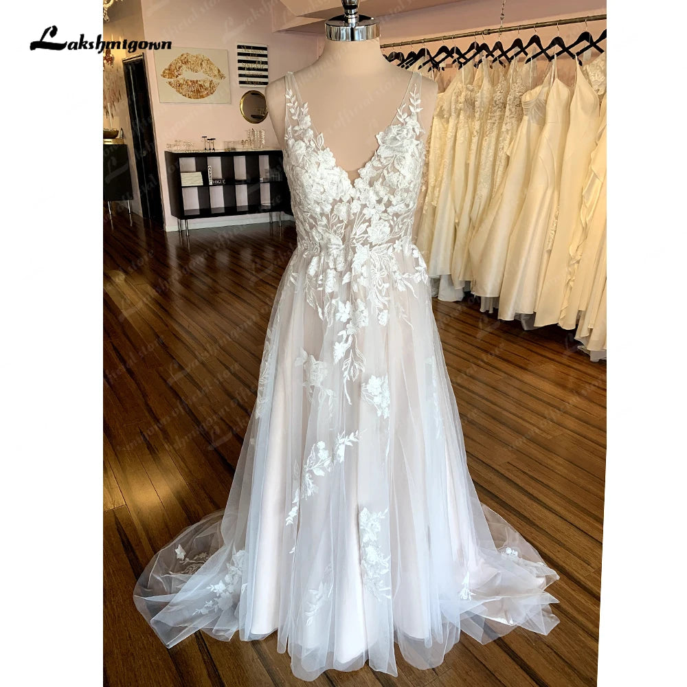 Style Versatile Women's Collection Roycebridal Robe Civil Boho Lace Floral Beach Backless Wedding Dress for Women 2025 Bridal Gown hochzeitskleid