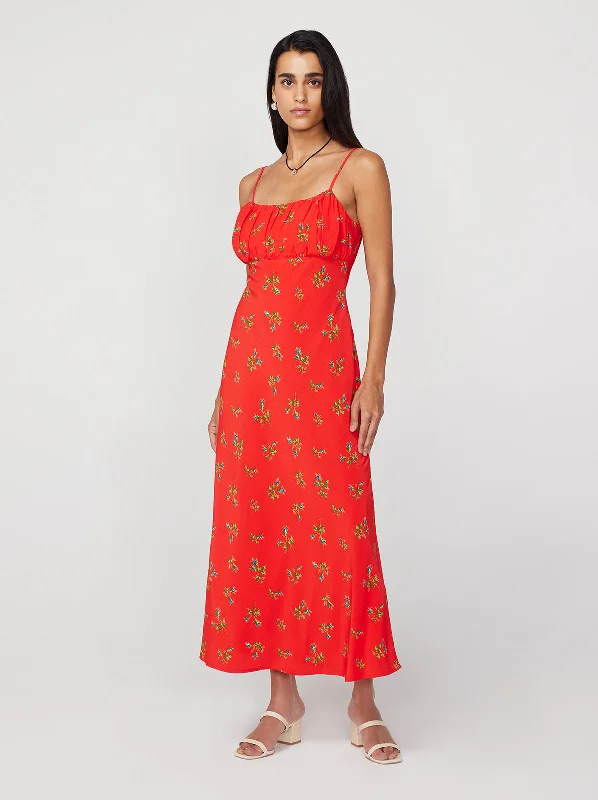 Clothes For Sale Velma Red Rosebud Midi Dress