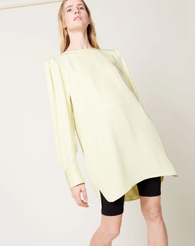 Sale Clothes Online Gathered Shoulder Mini Dress in Lemon Ice