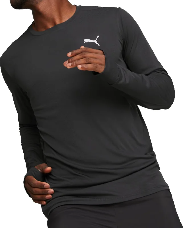 Chic Women’s Clothing for Date Nights Puma Fun Favourite Long Sleeve Mens Running Top - Black