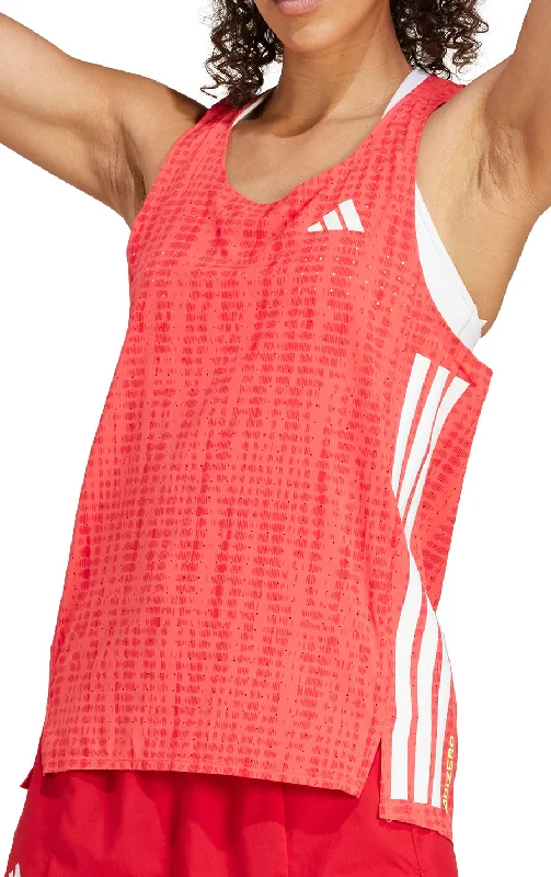 Women’s High Street Fashion adidas Adizero Womens Running Vest Tank Top - Red