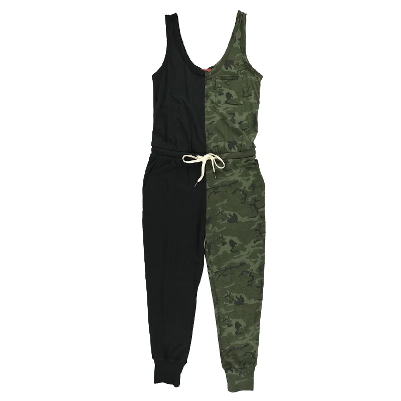 Comfortable Casual Women’s Clothing n:philanthropy Womens Camo Jumpsuit, Black, Small