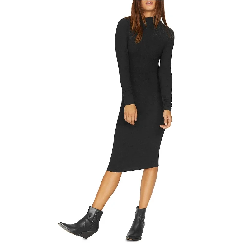 Trendsetter's Closet Sanctuary Clothing Womens Ruched Knit Midi Dress, Black, Large