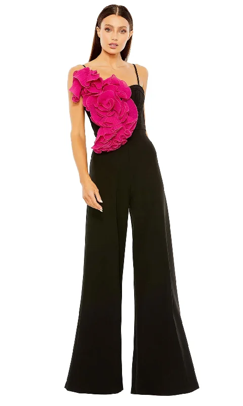 Casual Style for Busy Women Ieena Duggal 11767 - Ruffle Wide Leg Jumpsuit