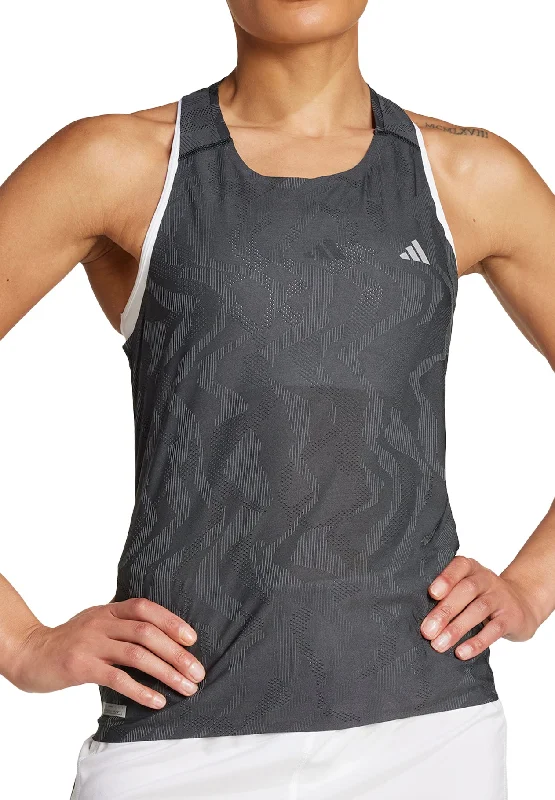 Casual Women’s Clothing adidas Ultimate HEAT.RDY Engineered Womens Running Vest Tank Top - Grey