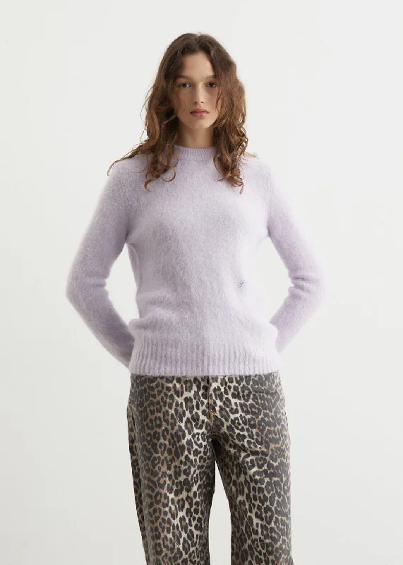 Eclectic Fashion Brushed Alpaca O-Neck Knit