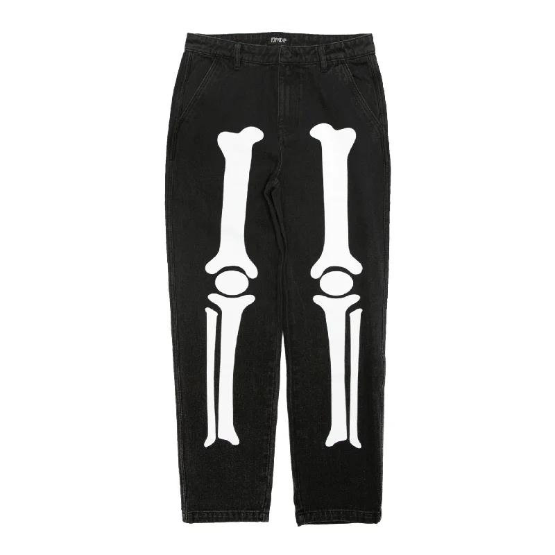 Bold Fashion Skelly Nerm Pants (Black Wash Denim)