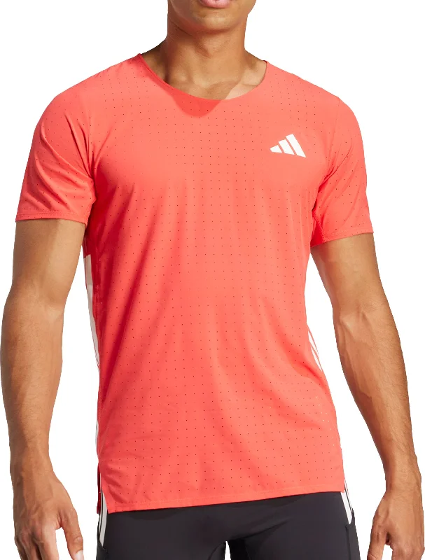 Sale Clothes Online adidas Adizero Short Sleeve Mens Running Top - Red