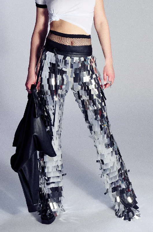 Best Boutiques Online VAL STRETCH SEQUIN PANT IN SILVER