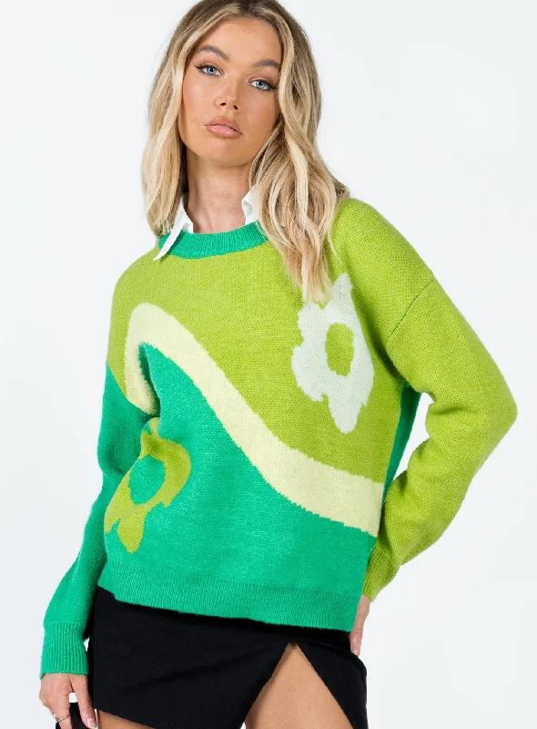 High End Women's Wear Ronalee Sweater Green