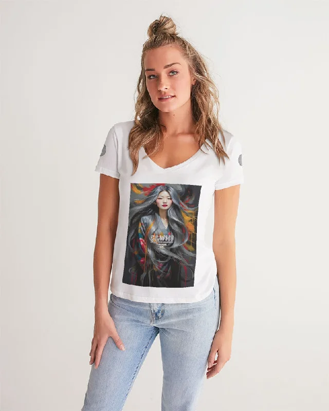 Women’s Clothing for All Occasions This is part three of a three part collection  Women's All-Over Print V-Neck Tee